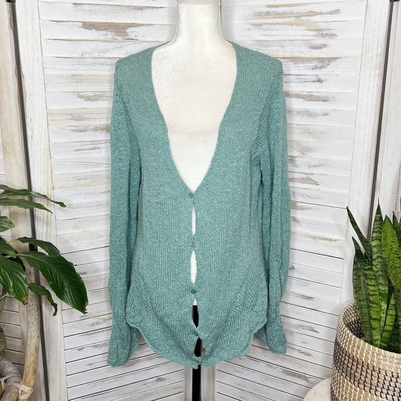 Eileen Fisher Sweaters - EILEEN FISHER Vintage Women's Knit Cardigan Sweater Button Front Sage Green L